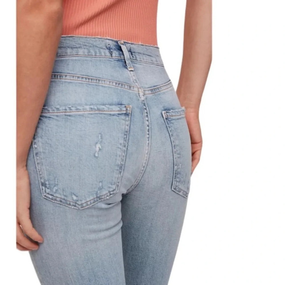 AGOLDE Sophie High Rise Skinny Crop Light Wash Distressed Ripped Jeans Size 27 - Picture 5 of 10